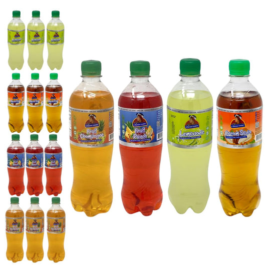 Popouri Mix 1 - Fruit Champagne, Fruit Punch, Lemonade, Cream Soda - (12 Pack)
